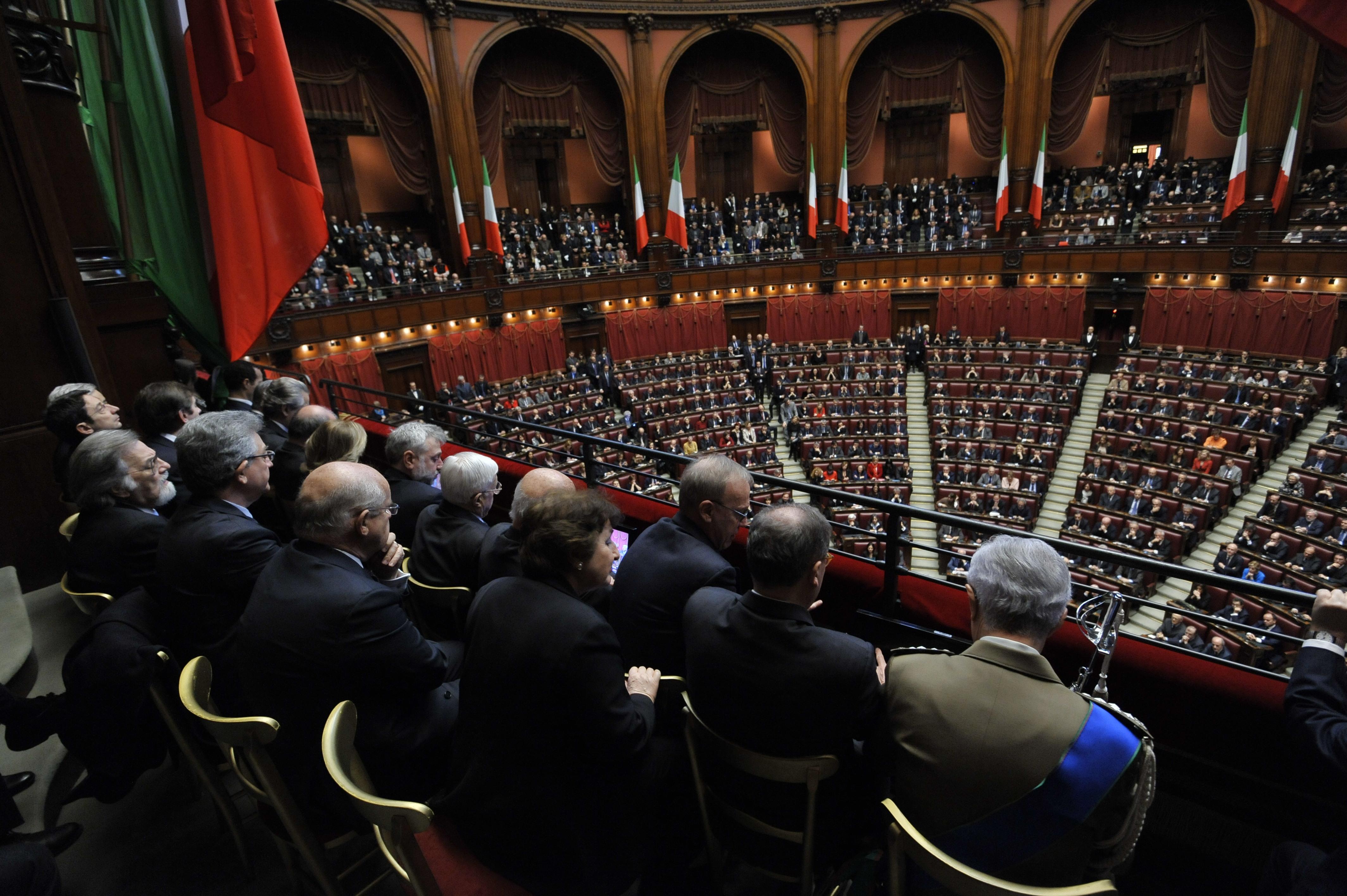 Giuramento del Presidente della Repubblica, Sergio Mattarella, 3 febbraio 2015 (particolare delle tribune)