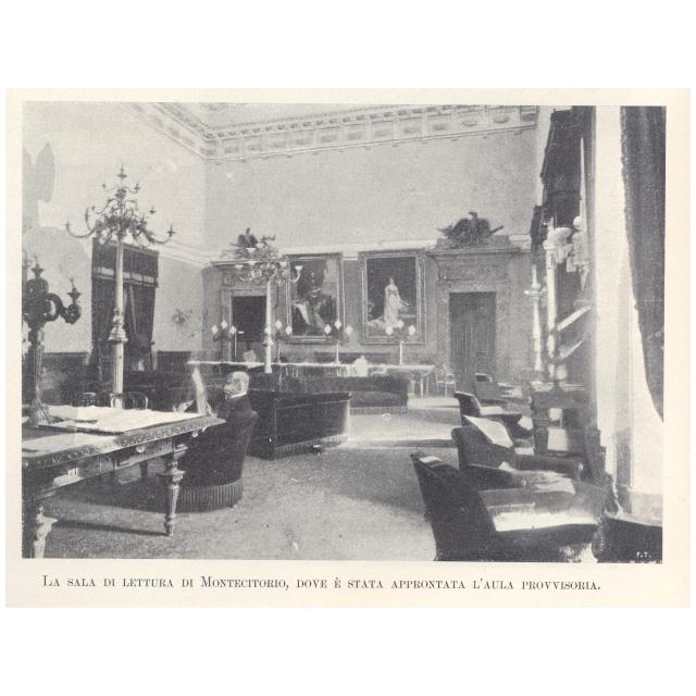 Foto d'epoca della Sala della Lupa, allora denominata Sala di lettura