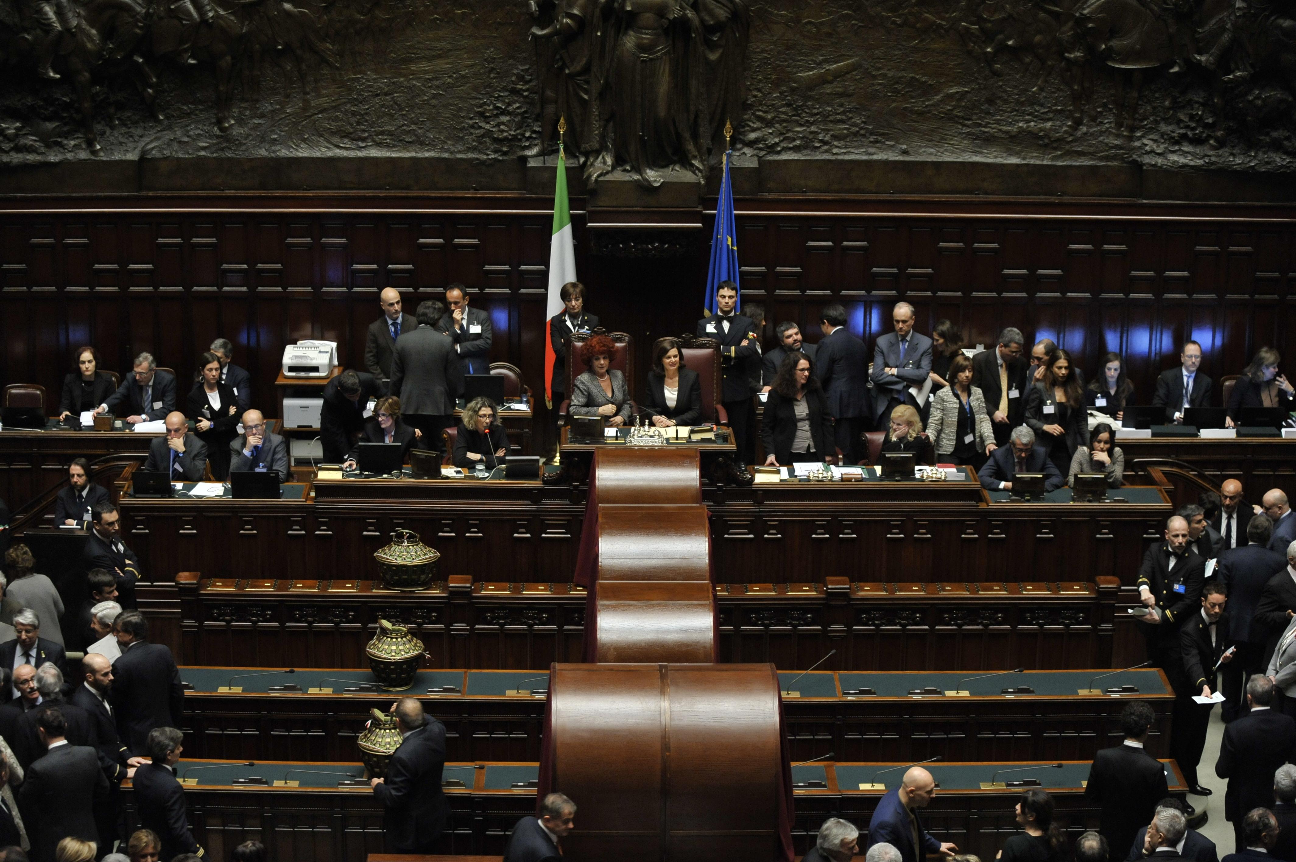 Il Parlamento in seduta comune durante una votazione