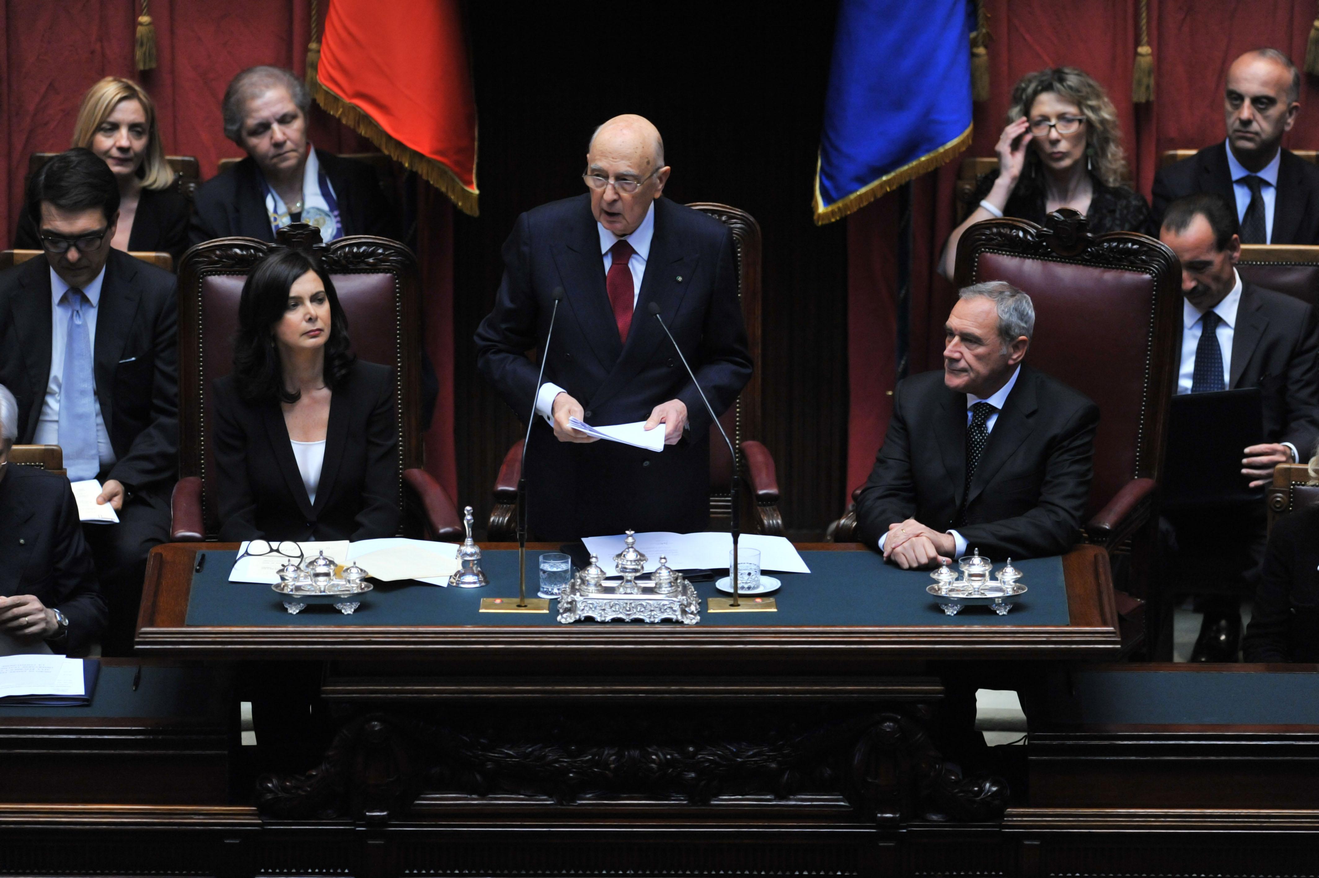 Giuramento del Presidente della Repubblica, Giorgio Napolitano, 22 aprile 2013