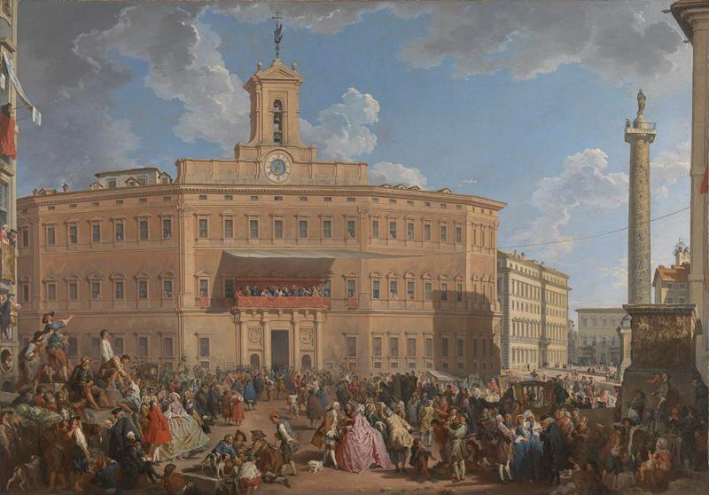 La lotteria in Piazza Montecitorio, Giovanni Paolo Pannini, Londra The National Gallery