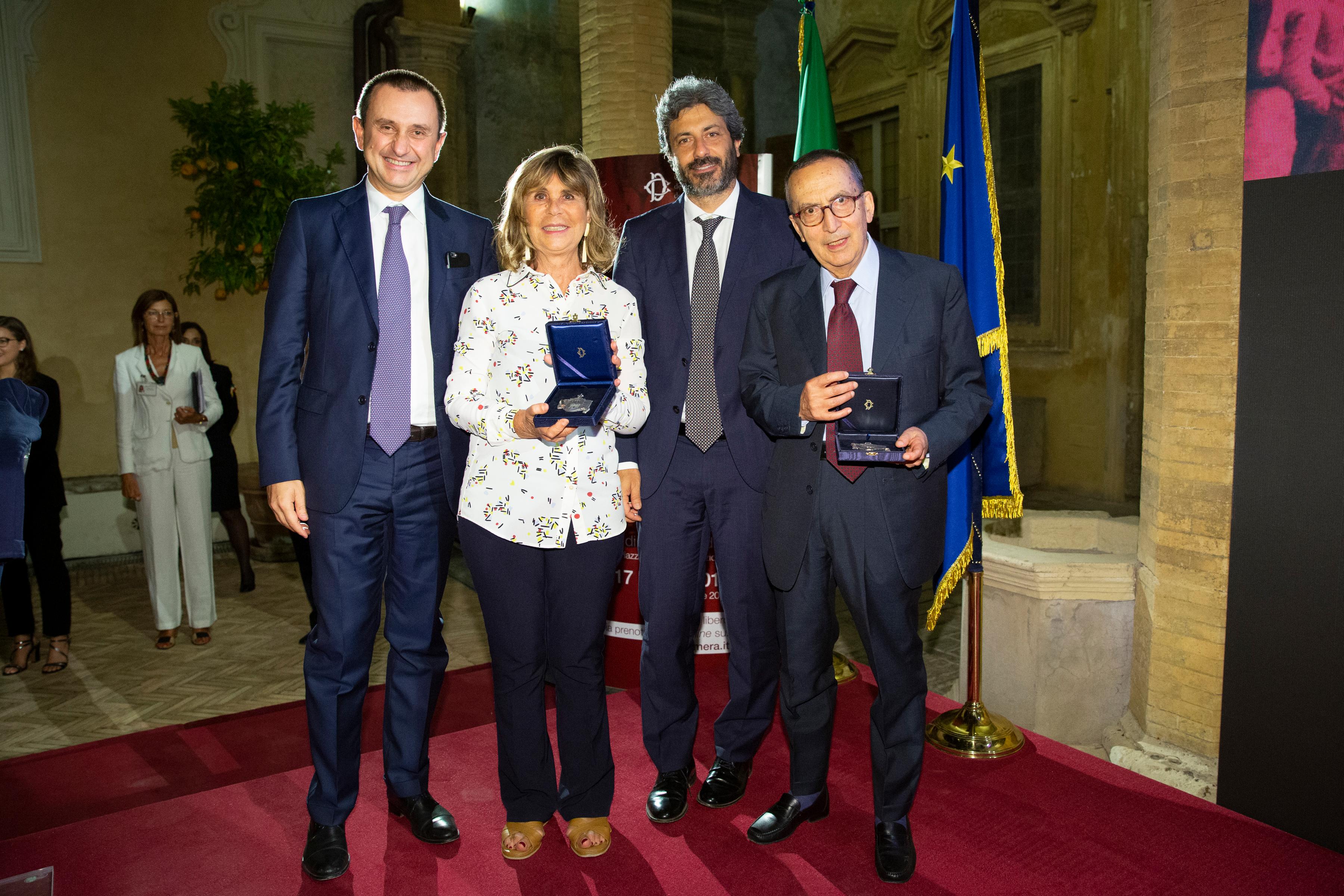 Il Presidente e il Vicepresidente della Camera con Mirella Serri e Giovanni Sabbatucci