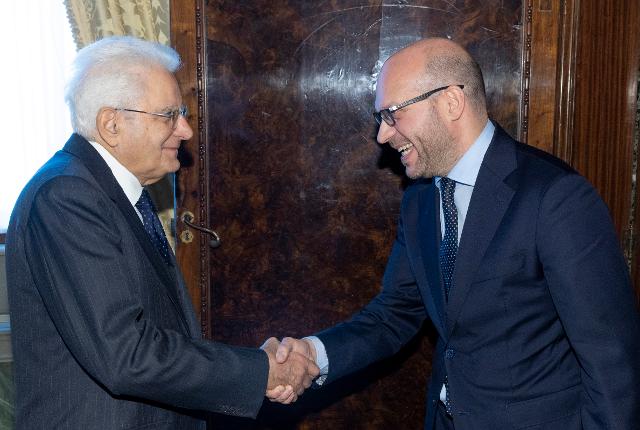 Il Presidente della Camera dei deputati, Lorenzo Fontana, con il Presidente della Repubblica, Sergio Mattarella, in occasione delle consultazioni per la formazione del Governo