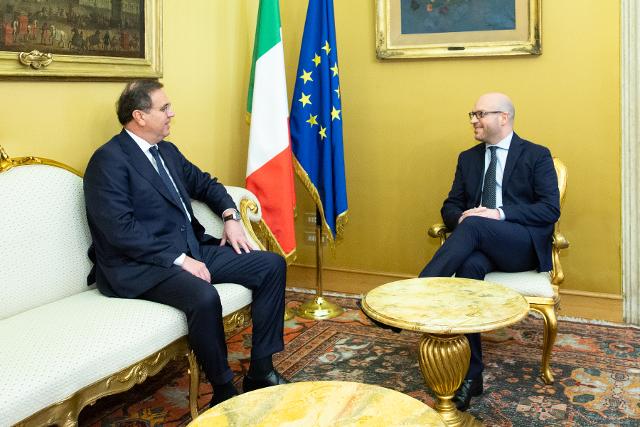 Il Presidente Lorenzo Fontana a colloquio con il Presidente dell'Autorità Garante della Concorrenza e del Mercato, Roberto Rustichelli