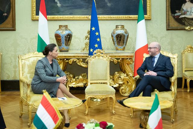 Il Presidente Lorenzo Fontana a colloquio con il Presidente della Repubblica d'Ungheria, Katalin Novák