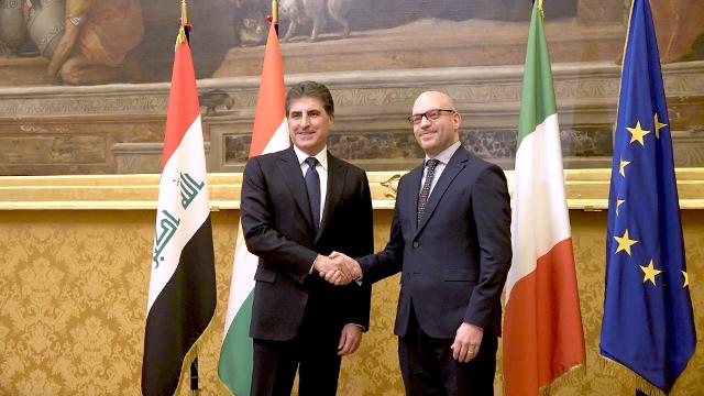 Il Presidente Lorenzo Fontana con il Presidente della Regione del Kurdistan/Iraq, Nechirvan Barzani