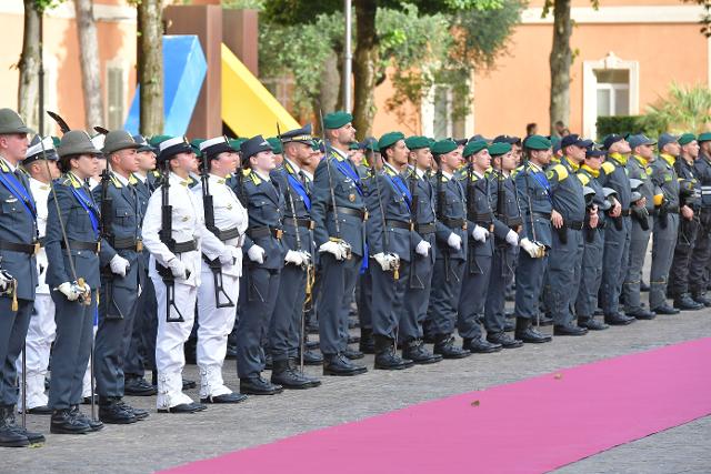 Un momento della celebrazione del 249° Anniversario di Fondazione del Corpo della Guarda di Finanza