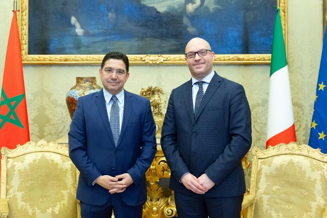 Il Presidente Fontana con il Ministro degli Affari Esteri del Regno del Marocco, Nasser Bourita 