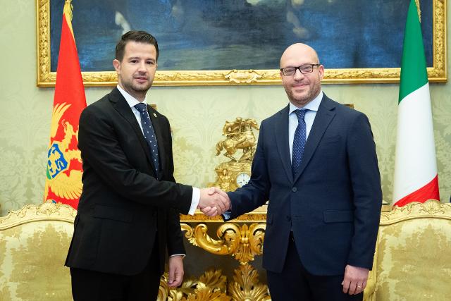 Il Presidente Lorenzo Fontana con il Presidente della Repubblica del Montenegro, Jakov Milatović