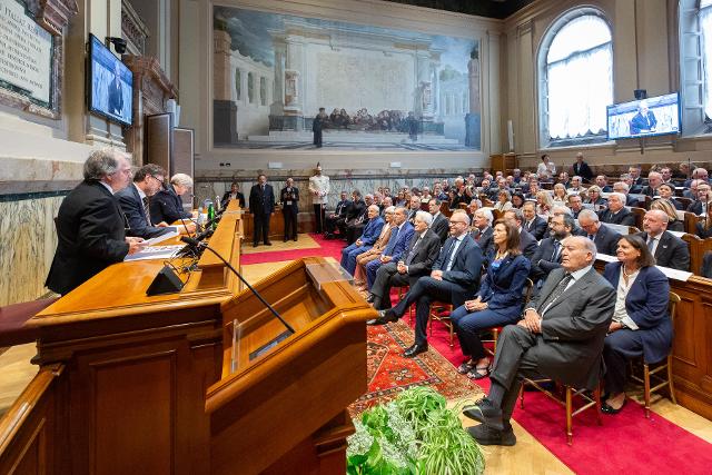 Il Presidente Lorenzo Fontana con il Presidente della Repubblica, Sergio Mattarella, con il Presidente del Senato, Ignazio La Russa, e con il Presidente del CNEL, Renato Brunetta