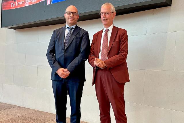 Il Presidente Lorenzo Fontana con Tiny Cox, Presidente dell'Assemblea parlamentare del Consiglio d'Europa (APCE)