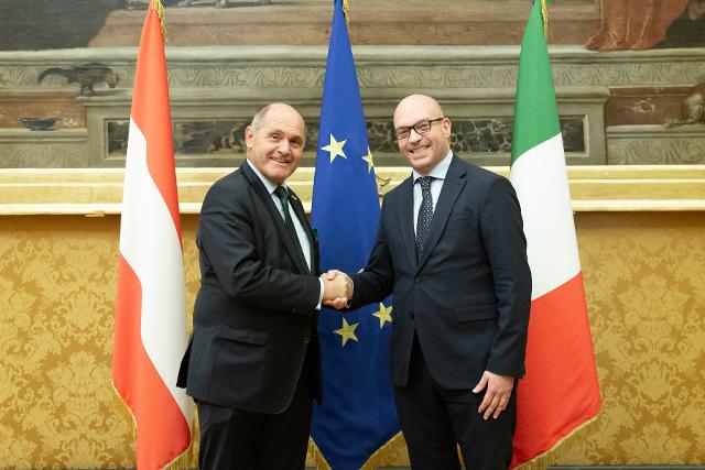 Il Presidente Fontana con il Presidente del Nationalrat austriaco, Wolfgang Sobotka