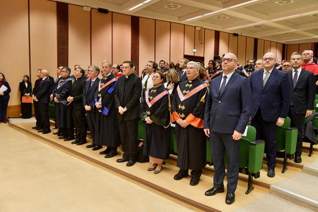 Il Presidente Fontana durante la Cerimonia inaugurale dell’Anno Accademico 2023-2024 dell’Università Europea di Roma