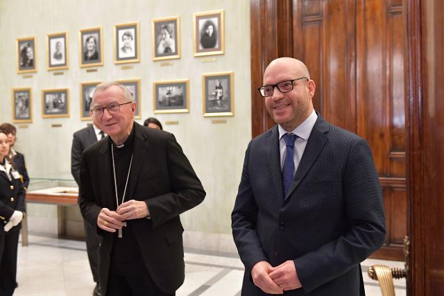 Il Presidente Lorenzo Fontana con il egretario di Stato della Santa Sede, S.E. Cardinale Pietro Parolin