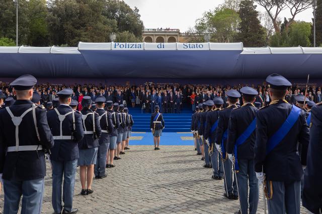 Partecipazione alla Cerimonia nazionale per il 172° Anniversario della Fondazione della Polizia - Roma, Piazza del Popolo