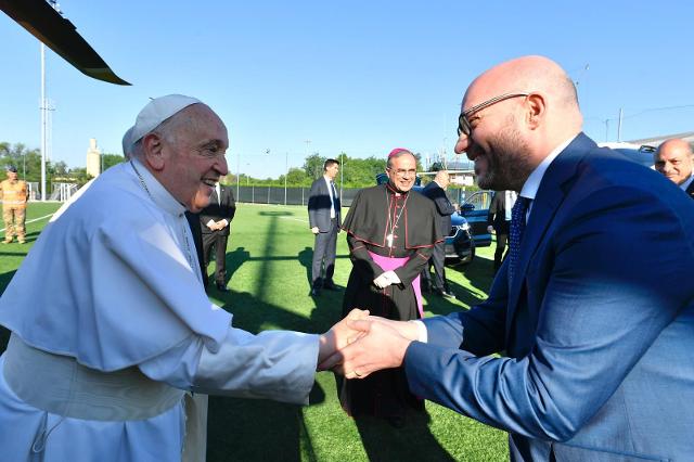 Il Presidente della Camera dei deputati, Lorenzo Fontana, con Sua Santitá, Papa Francesco