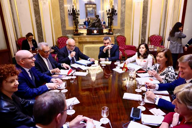 Un momento dell'incontro bilaterale con Francina Armengol Socias, Presidente del Congreso de los diputados, in occasione del IV Foro parlamentare italo-spagnolo