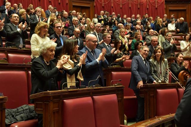 ll Presidente della Camera dei deputati, Lorenzo Fontana, con il Presidente del Senato della Repubblica, Ignazio La Russa