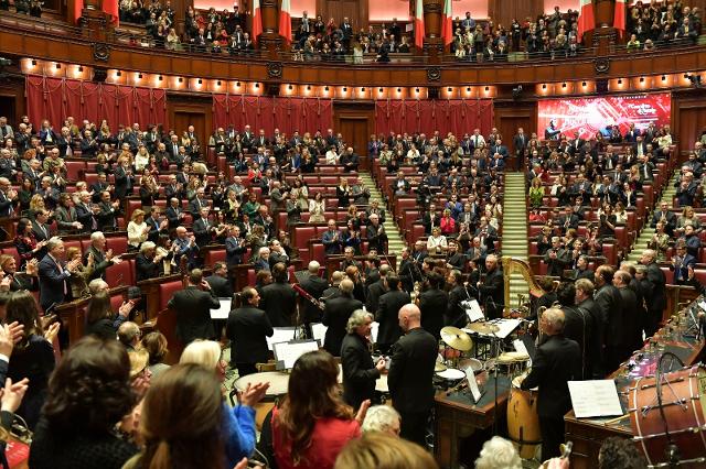 ll Presidente della Camera dei deputati, Lorenzo Fontana in un momento del Concerto di Natale “Morricone dirige Morricone”
