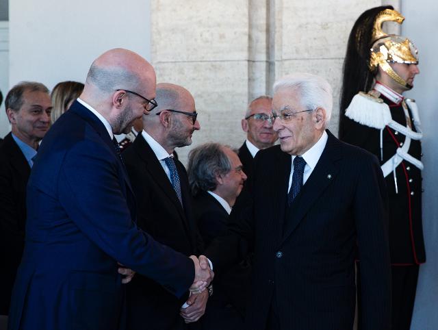 Il Presidente Lorenzo Fontana con il Presidente della Repubblica, Sergio Mattarella e con il Presidente del CNEL, Renato Brunetta