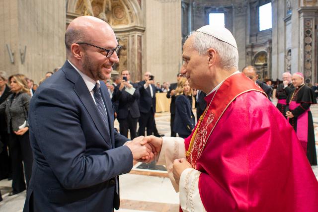 Il Presidente Lorenzo Fontana con Sua Santità Papa Leone XIV