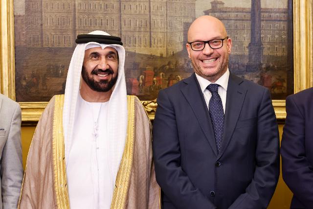 Il Presidente della Camera dei deputati, Lorenzo Fontana, ha ricevuto a Palazzo Montecitorio il Presidente del Parlamento arabo, Mohamed Ahmed Alyammahi.