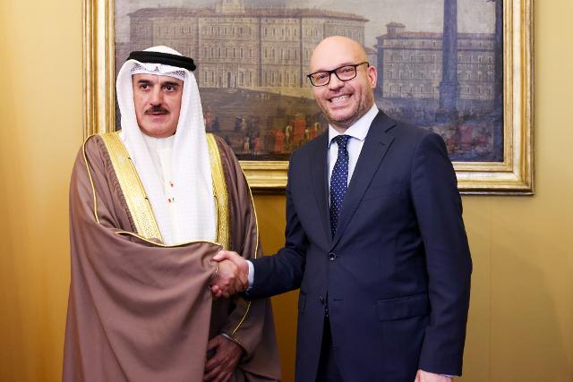 Il Presidente Lorenzo Fontana con il Presidente del Consiglio dei Rappresentanti del Regno del Bahrein, Ahmed bin Salman Al Musallam