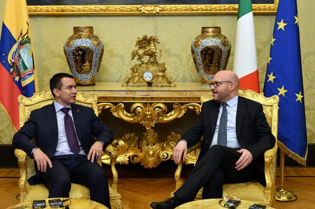 Il Presidente Lorenzo Fontana con il Presidente della Repubblica dell’Ecuador, Daniel Noboa Azìn