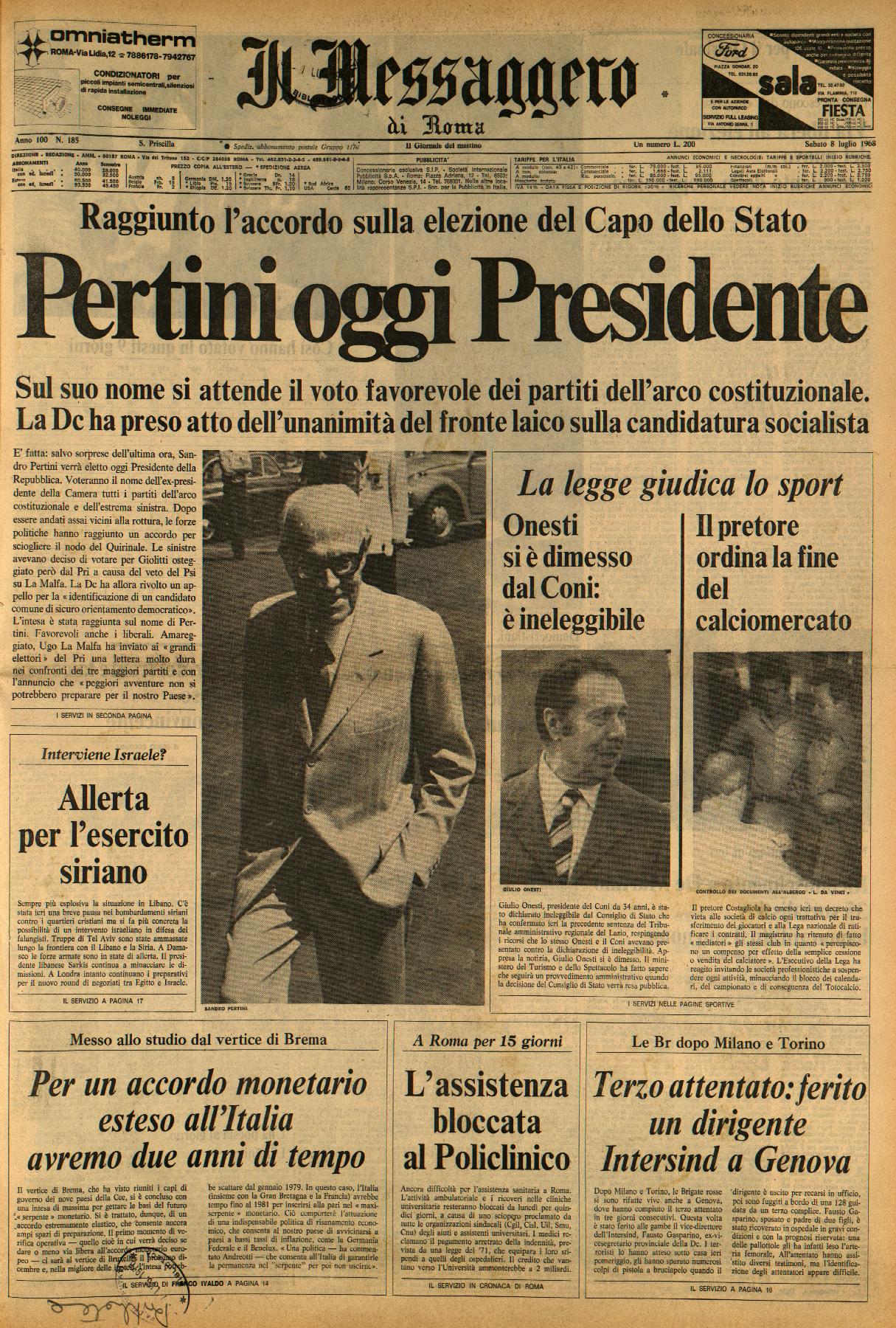 Le elezioni dei Presidenti della Repubblica attraverso le prime pagine storiche dei giornali