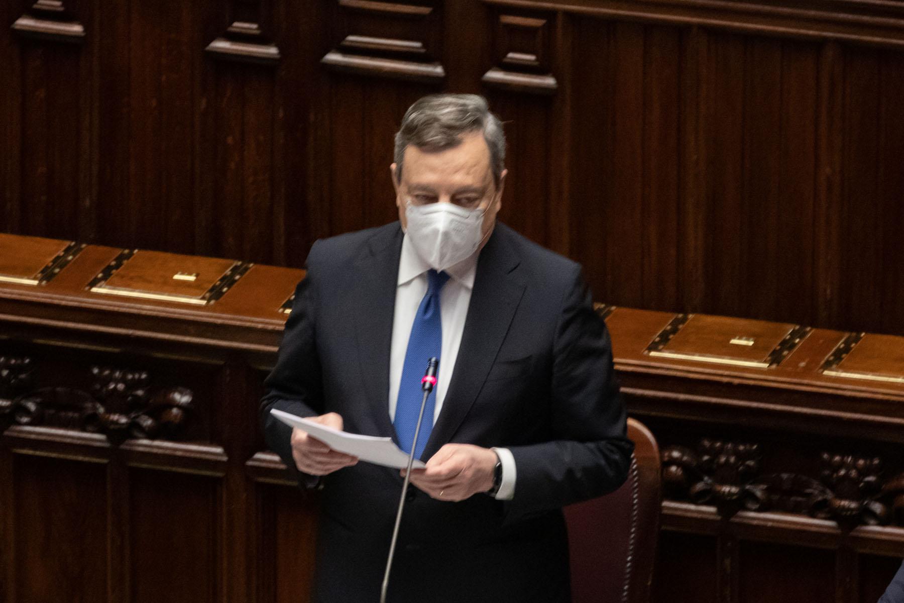 Il Presidente del Consiglio dei ministri Mario Draghi