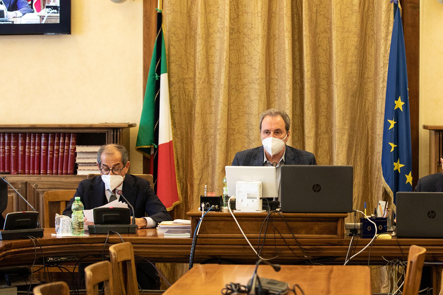 Il Presidente della Commissione Bilancio, Fabio Melilli e Giovanni Tria, già Ministro dell'Economia e delle Finanze