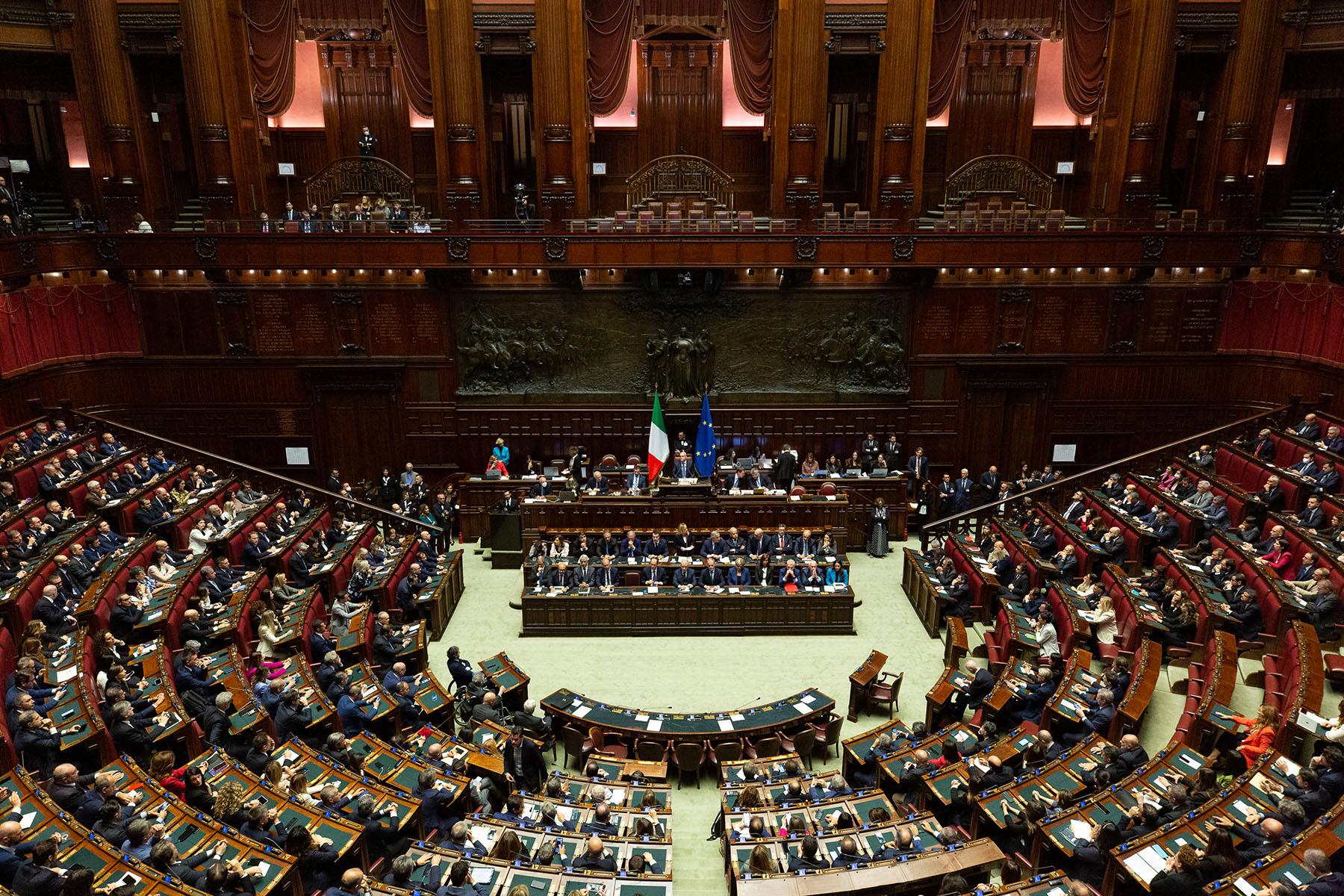 L'Aula di Montecitorio durante il discorso del Presidente del Consiglio, Giorgia Meloni