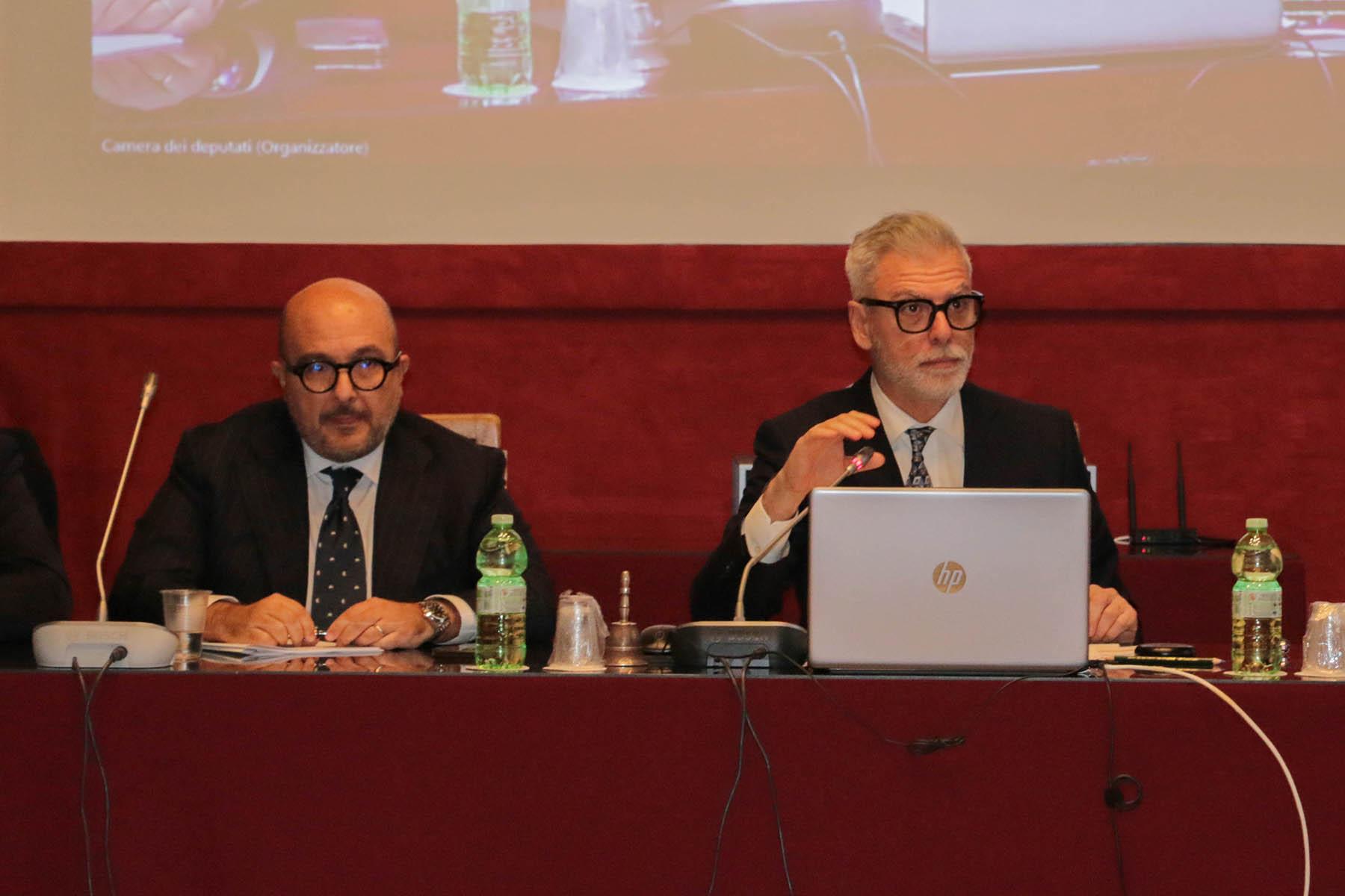 Il Ministro della Cultura, Gennaro Sangiuliano e il Presidente della Commissione Cultura della Camera, Federico Mollicone