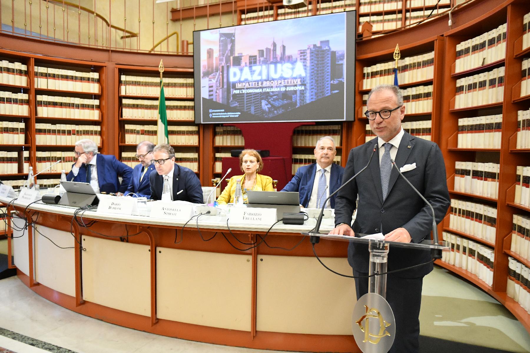 "Dazi Usa - Impatti e prospettive per l'economia italiana ed europea". Saluti del vicepresidente della Camera, Giorgio Mulè.